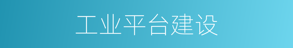 工业平台建设的同义词