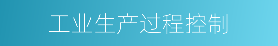 工业生产过程控制的同义词