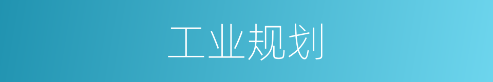 工业规划的意思