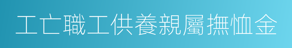 工亡職工供養親屬撫恤金的同義詞