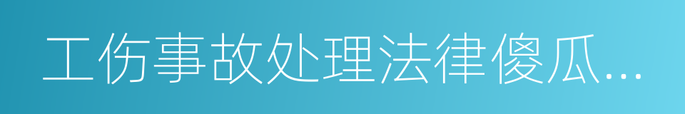 工伤事故处理法律傻瓜手册的同义词