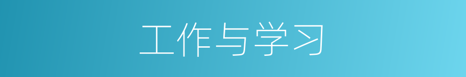 工作与学习的同义词