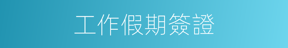 工作假期簽證的同義詞