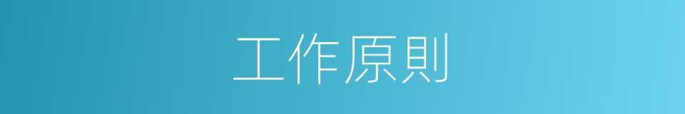 工作原則的同義詞