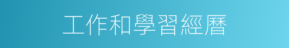 工作和學習經曆的同義詞