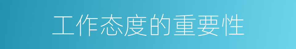 工作态度的重要性的同义词