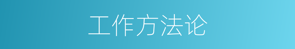 工作方法论的同义词