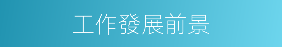 工作發展前景的同義詞