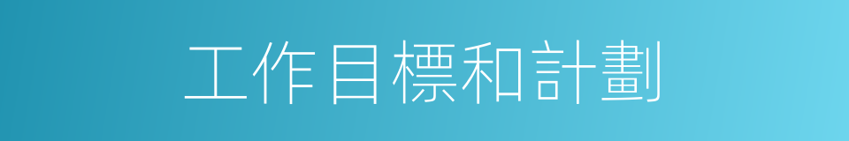 工作目標和計劃的同義詞
