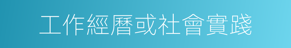 工作經曆或社會實踐的同義詞