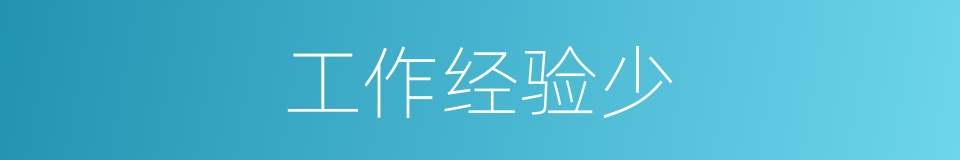 工作经验少的同义词