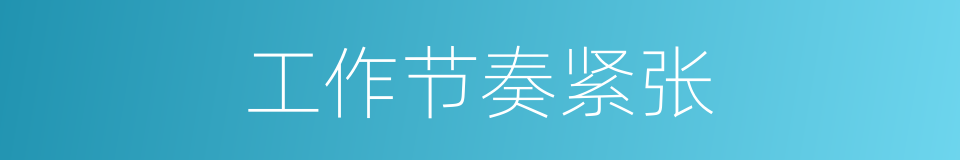 工作节奏紧张的同义词