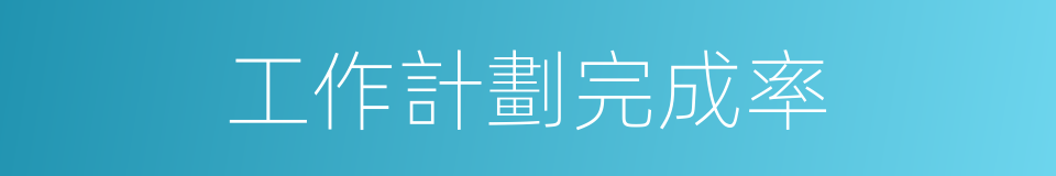 工作計劃完成率的同義詞