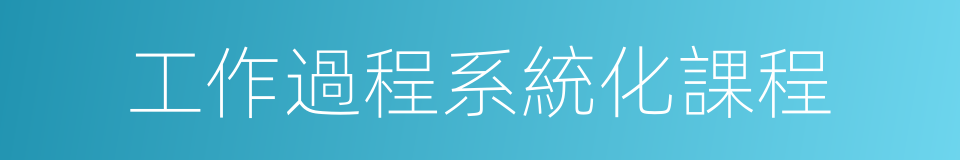 工作過程系統化課程的同義詞