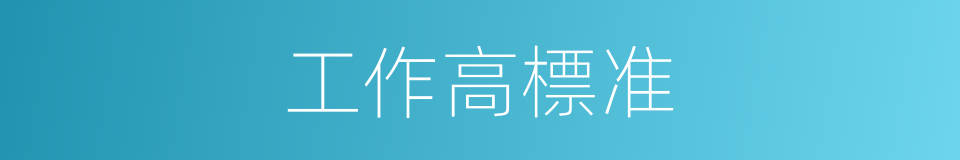 工作高標准的同義詞
