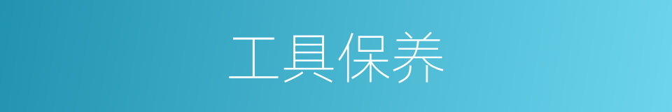 工具保养的同义词