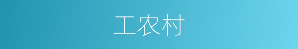 工农村的同义词