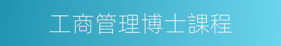 工商管理博士課程的同義詞