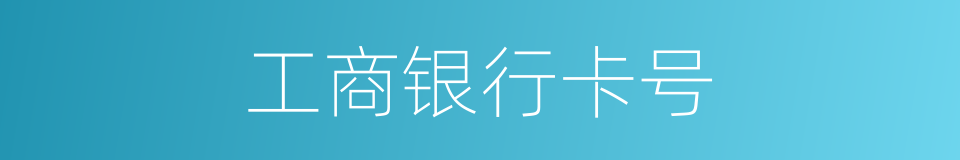 工商银行卡号的同义词