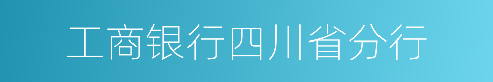 工商银行四川省分行的同义词