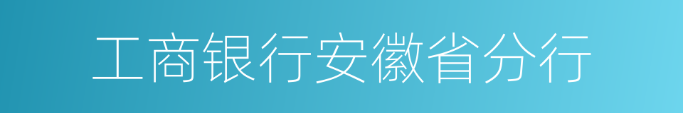 工商银行安徽省分行的同义词