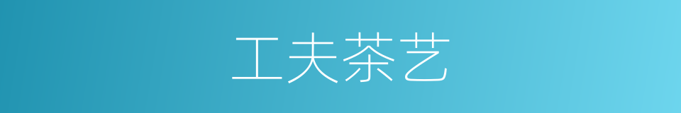 工夫茶艺的意思