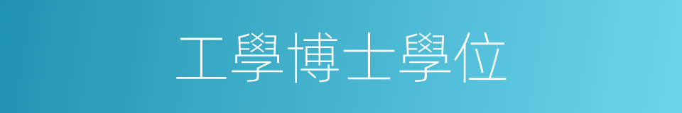 工學博士學位的同義詞