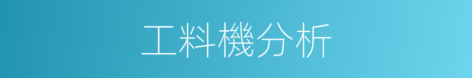 工料機分析的同義詞