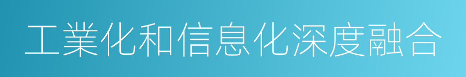 工業化和信息化深度融合的同義詞