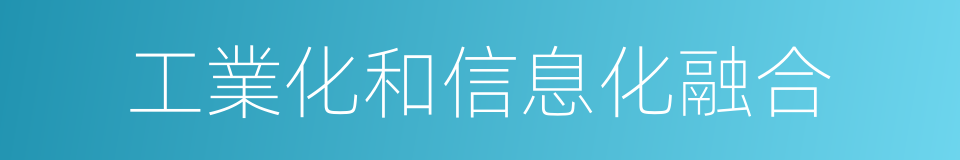 工業化和信息化融合的同義詞