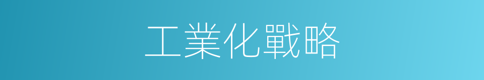 工業化戰略的同義詞