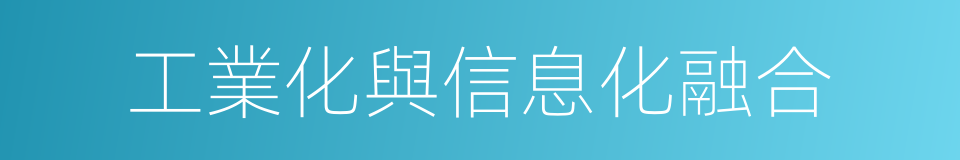 工業化與信息化融合的同義詞