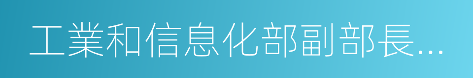 工業和信息化部副部長懷進鵬的同義詞