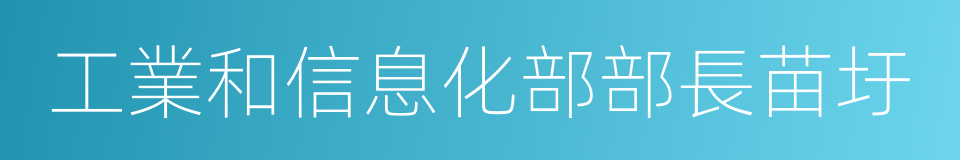 工業和信息化部部長苗圩的同義詞