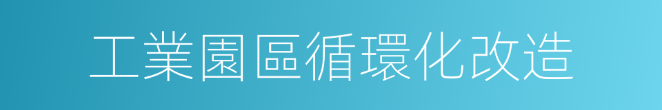 工業園區循環化改造的同義詞