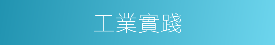 工業實踐的同義詞