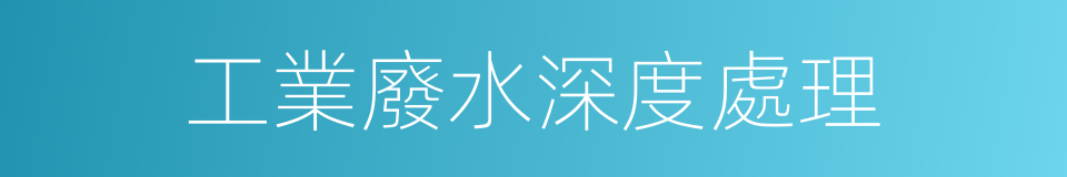 工業廢水深度處理的同義詞