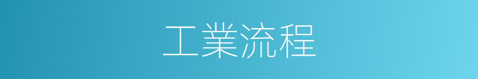 工業流程的同義詞
