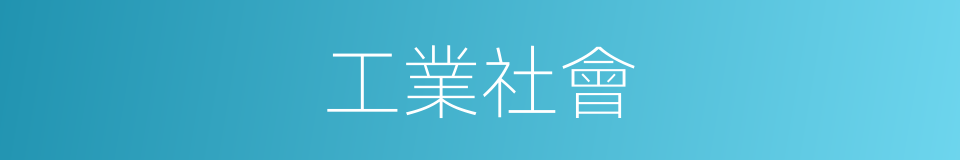 工業社會的意思