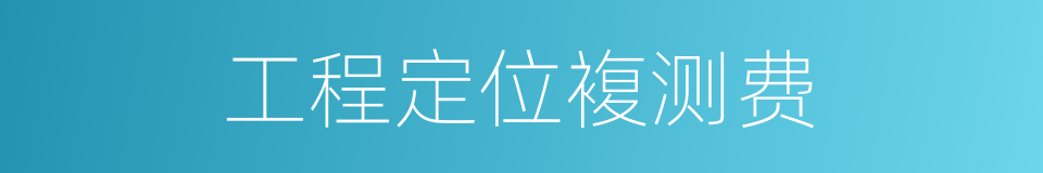 工程定位複测费的同义词