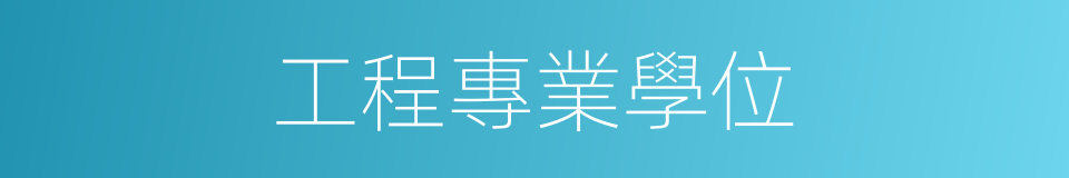 工程專業學位的同義詞