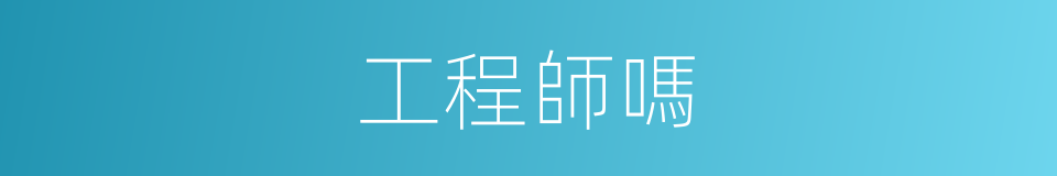 工程師嗎的意思