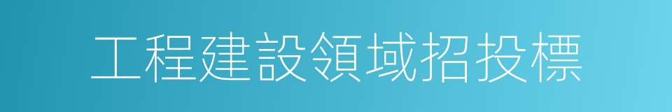 工程建設領域招投標的同義詞