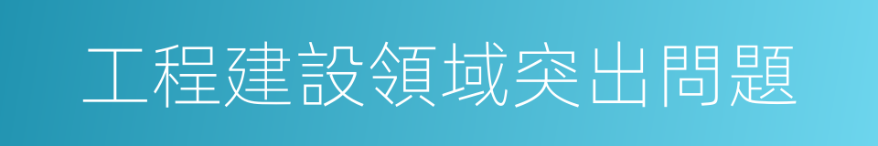 工程建設領域突出問題的同義詞