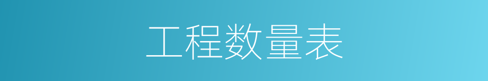 工程数量表的同义词