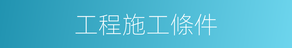 工程施工條件的同義詞