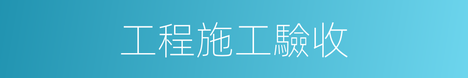 工程施工驗收的同義詞