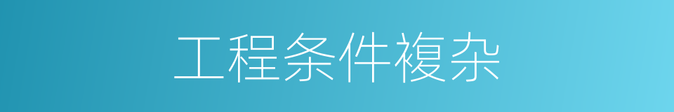 工程条件複杂的同义词