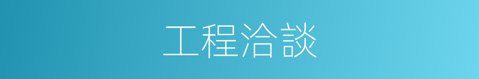 工程洽談的同義詞