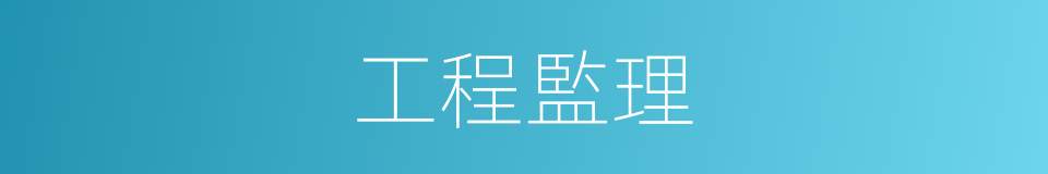 工程監理的同義詞